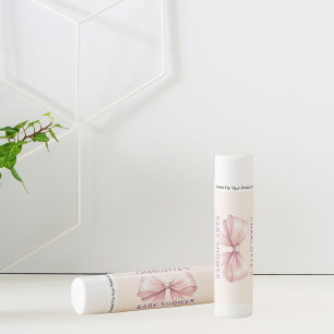 Pink bow cream girl Baby Shower Lip Balm