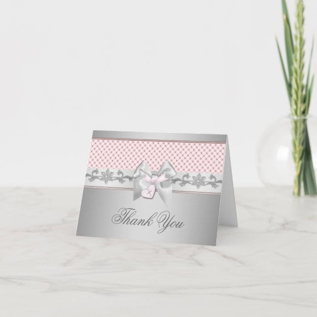 Pink Bow Cross Thank You (Front)