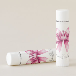 Pink Bow & Crown Baby Shower Celebration Lip Balm