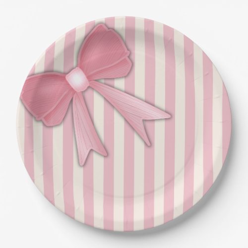 Pink Bow Cushion. Paper Plates