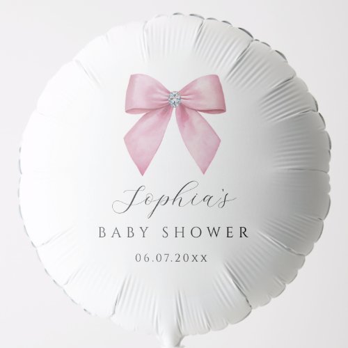 Pink Bow Cute Baby Shower  Balloon