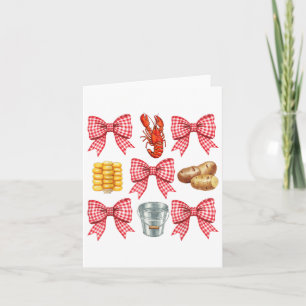 Pink Bow Cute Coquette Crawfish Boil Y2k Girl Aest Card