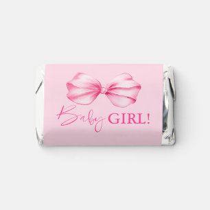 Pink Bow Cute Girl Baby Shower Chocolate Hershey's Miniatures