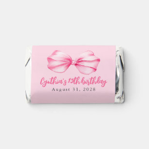 Pink Bow Cute Girl's Birthday Chocolate Hershey's Miniatures