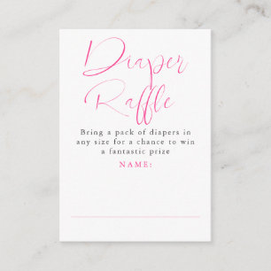 Pink Bow Diaper Raffle Ticket Cards