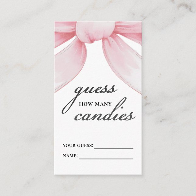 Pink Bow Display Shower Enclosure Card (Front)