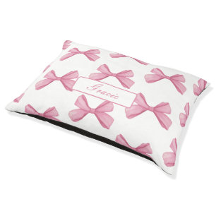 Pink Bow Dog Pet Bed