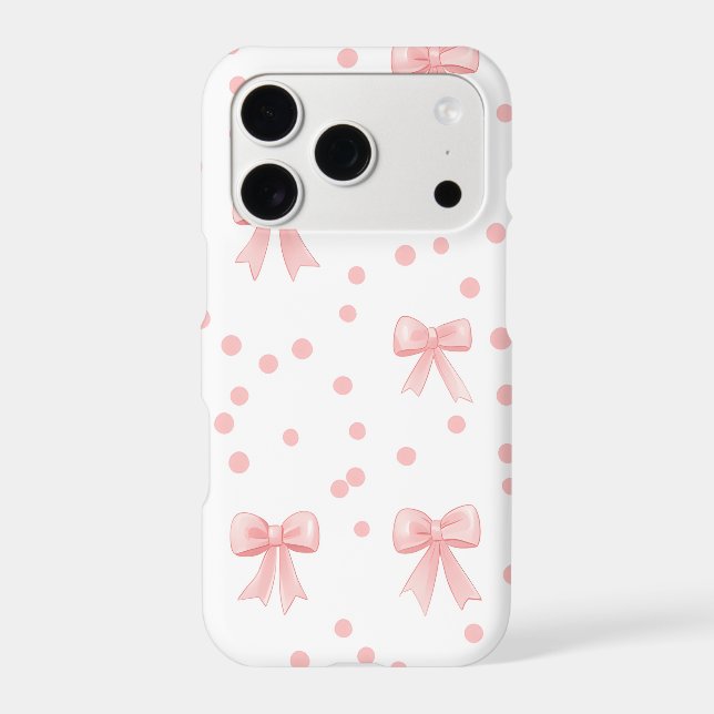 Pink Bow Dot iPhone Case | Cute Coquette (Back)