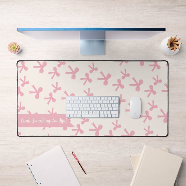 Pink Bow Dreams Desk Mat (Office 1)