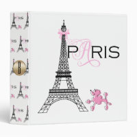 Pink Bow Eiffel Tower Paris France Poodle
