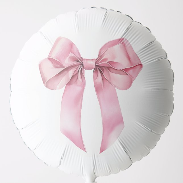 Pink Bow elegant Baby Shower Balloon (Front)