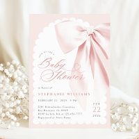Pink Bow Elegant Baby Shower