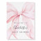 Pink Bow Elegant Baby Shower Welcome Sign