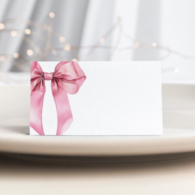 Pink Bow elegant birthday party place card (Creator Uploaded)