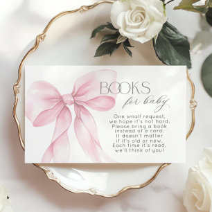 Pink Bow Elegant Calligraphy Book for baby ticket Enclosure Card