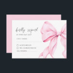 Pink Bow Elegant  RSVP Response Card<br><div class="desc">Elegant RSVP Card with a hot pink bow</div>
