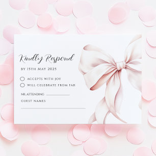 Pink Bow Elegant  RSVP Response Card