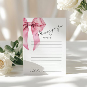 Pink Bow Elegant time capsule message card