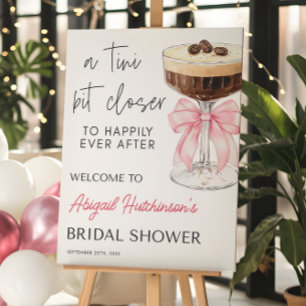 Pink Bow Espresso Martini Bridal Shower -  16x20  Foam Board