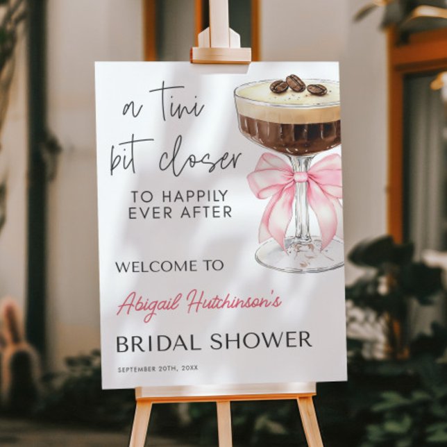 Pink Bow Espresso Martini Bridal Shower -  18x24 Foam Board (Pink Bow Espresso Martini Bridal Shower - 18x24 Foam Board)