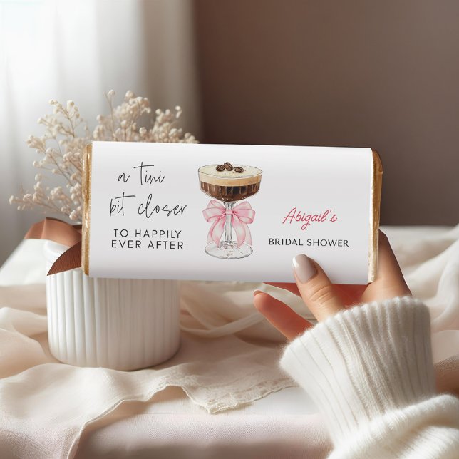Pink Bow Espresso Martini Bridal Shower Hershey Bar Favors (Pink Bow Espresso Martini Bridal Shower Hershey Bar Favors)