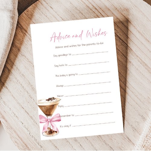Pink Bow Espresso Martini Shower Advice Game