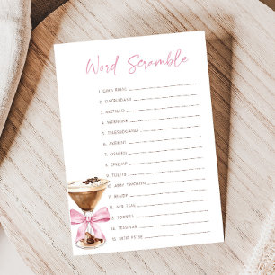 Pink Bow Espresso Martini Shower Scramble Game
