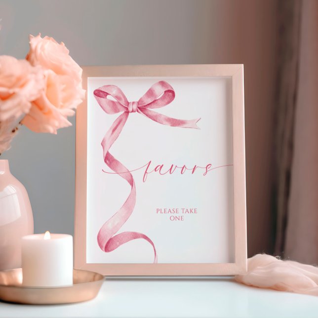 Pink Bow Favor Sign (Creator Uploaded)