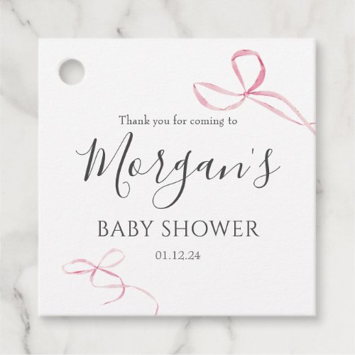 Pink bow Favor Tags bow theme tags