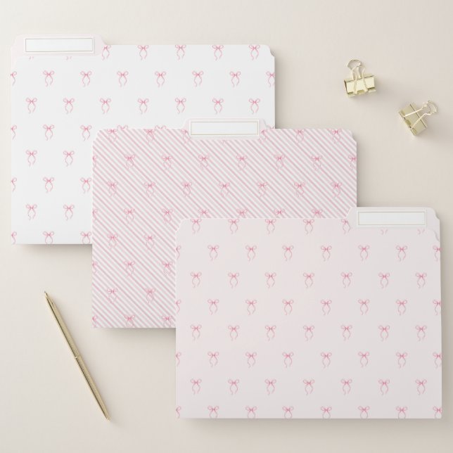 Pink Bow File Folder (Set)