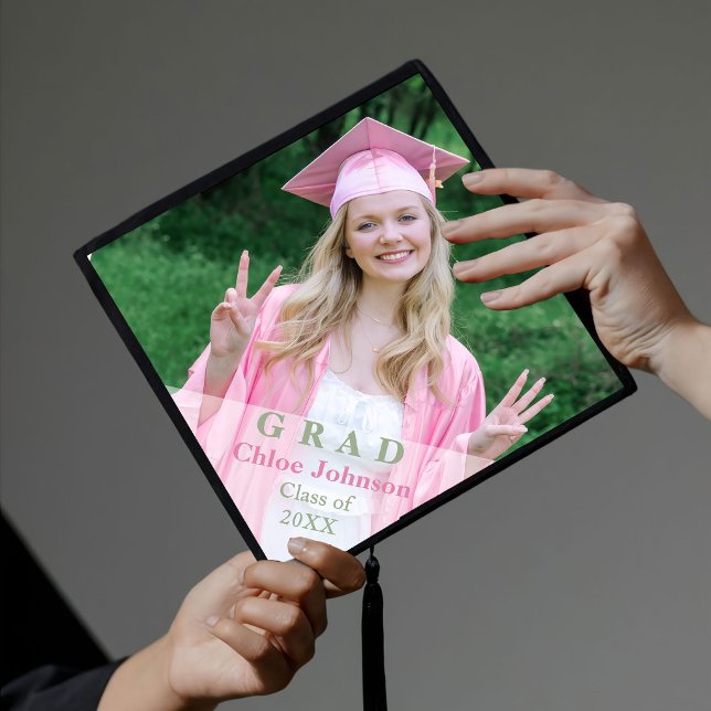 Pink Bow Floral Graduation Cap Topper (Creator Uploaded)