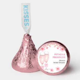 Pink Bow Floral Petals and Prosecco Bridal Shower Hershey®'s Kisses®