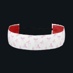 Pink bow Frilly Coquette girls' Athletic Headband<br><div class="desc">White non-slip headband decorated with a handpainted watercolor pink bow pattern, perfect for a frilly coquette outfit for girls.</div>