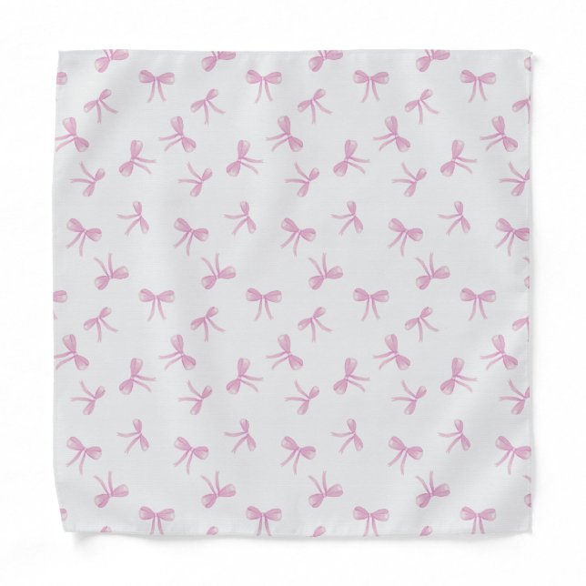 Pink bow Frilly Coquette girls' Bandana (Front)