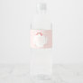 Pink bow gingham baby shower water bottle labels
