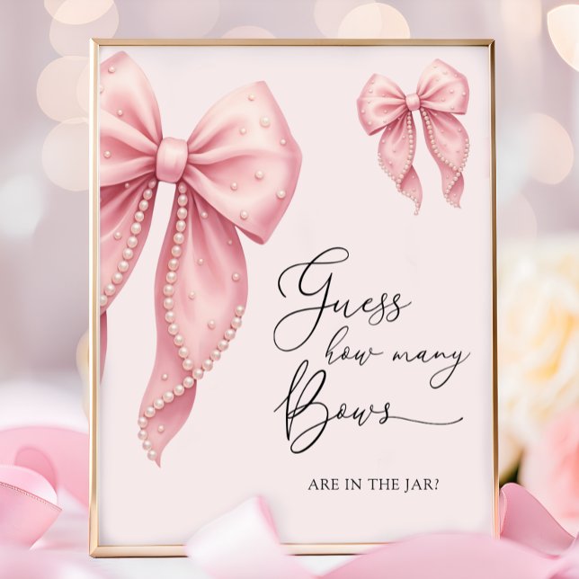  Pink Bow Girl Baby Shower Books for Baby Poster (Creator Uploaded)
