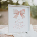 Pink Bow Girl Baby Shower Cards and Gifts Sign<br><div class="desc">Show friends and family where to leave their cards and gifts at you or a loved one's baby shower with this pink bow themed sign.</div>