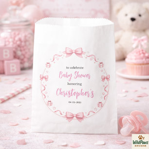 Pink Bow Girl Baby Shower – Cute & Fun Party Favor Bag