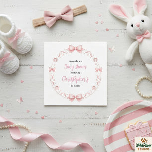 Pink Bow Girl Baby Shower – Cute & Fun Party Napkins