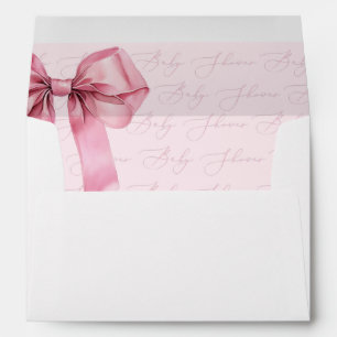 Pink Bow Girl Baby Shower Envelope
