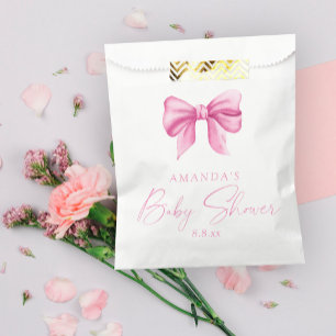 PINK BOW girl Baby shower Favor Bag