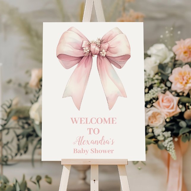 Pink Bow Girl Baby Shower Foam Board (Creator Uploaded)