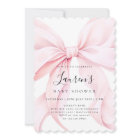 Pink Bow Girl Baby Shower Invitation