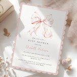 Pink Bow Girl Baby Shower Invitation<br><div class="desc">Sweet baby shower invitation that features an elegant pink bow. Choose the scallopped edges for a whimsical finish.</div>