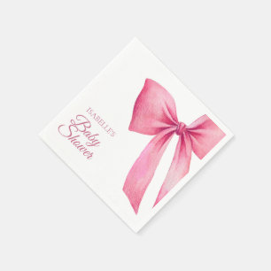 Pink Bow Girl Baby Shower Napkins