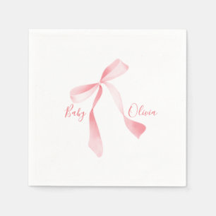 pink bow  Girl Baby Shower Napkins