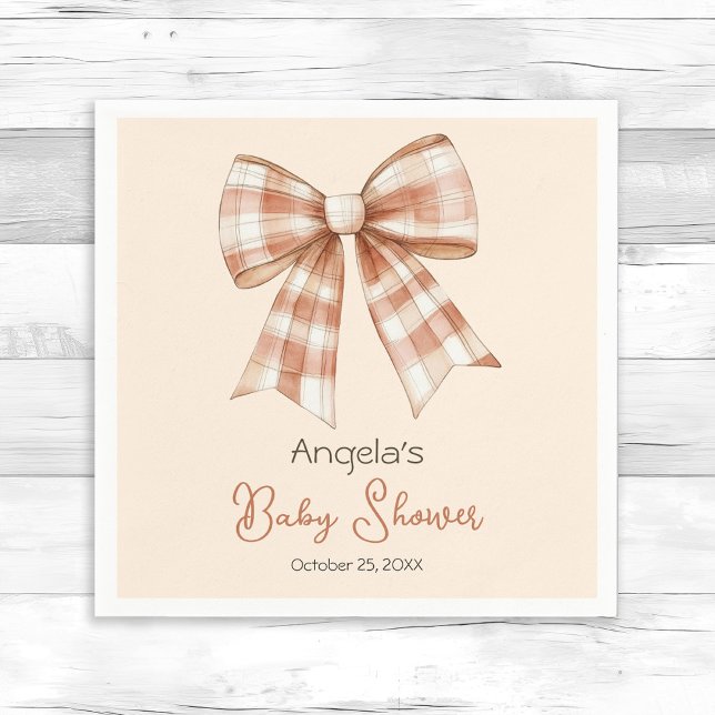 Pink Bow Girl Baby Shower Napkins (Creator Uploaded)