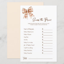 Pink Bow Girl Baby Shower Price Guess