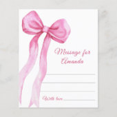 Pink Bow girl birthday time capsule message (Front)