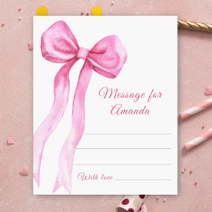 Pink Bow girl birthday time capsule message